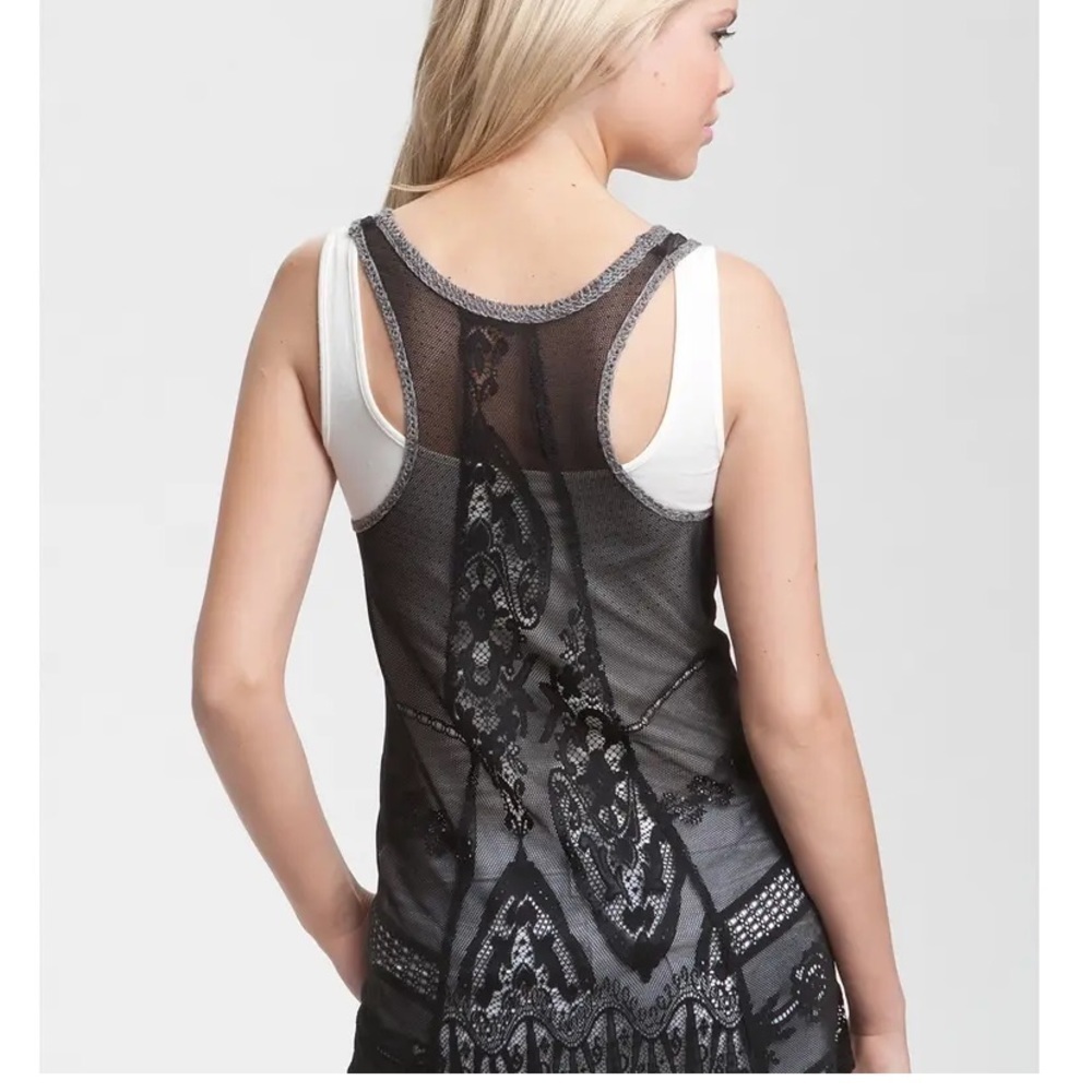 Free People Sheer Lace Tunic Black NWT